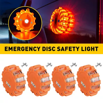 4x 9LED Red Round Magnetic Car Strobe Light Beacon Emergency Hazard Warning Lamp • $35.99