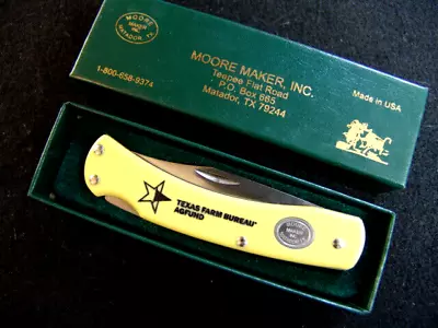 Moore Maker-3101l-texas Farm Bureau-folding Locking Knife-matadortexas-nib-mint • $59.99