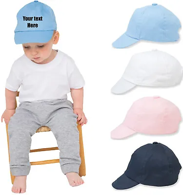 Personalised Text Larkwood Baby Toddler Twill Baseball Cap Summer Sun Hat LW90T • £11.99
