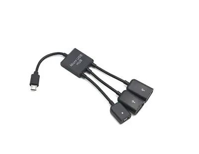 3 In 1 Male To Female Dual Micro USB 2.0 Host OTG Hub Adapter Cable • $7.47