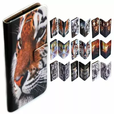 For Samsung Galaxy Series - Tiger Print Theme Wallet Mobile Phone Case Cover #1 • $13.98