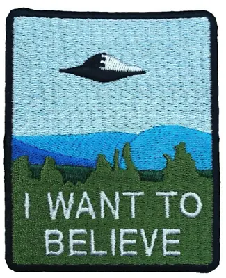 I Want To Believe Patch (3.5 ) Iron-on Badge X-Files Movie Poster Aliens X Files • £4.79