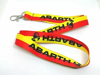 5X FIAT 500 124 SPIDER RED YELLOW ABARTH Lanyard Neck Strap Keyring Badge Logo • $21.46