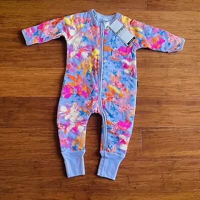 Bonds Purple Floral Padded Zip Wondersuit Size 0 BNWT Winter • $69