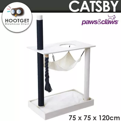 Catsby 120cm Balwyn Cat Pet Tree Scratching Post Bed Hammock Rope Sisal Sand • $64.99