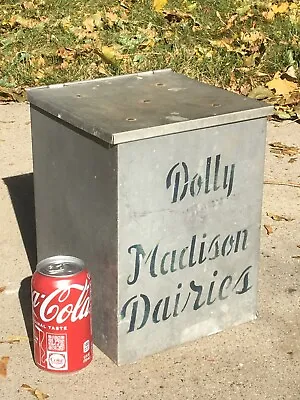 Vintage Dolly Madison Dairies Milk Dairy Milkman Metal Box • $55.18