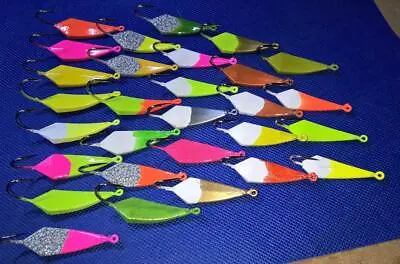 POMPANO JIGS 10 Pack  WACKY  3/8oz Pompano Goofy  Bluefish Mackerel ICE FISHING • $15.59