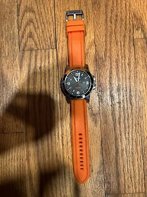 Men’s Fossil Sport Orange Strap Black Dial Watch AM-4259 • $80