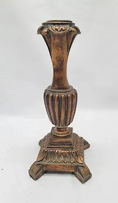 Taper Candle Holder Bronze Colored With Patina Accent 8.5 Inches • $17.99