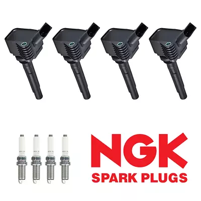 Ignition Coil & NGK Ruthenium Spark Plug For Volkswagen Jetta Audi A4 Q5 UF765 • $134.47