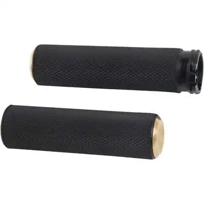 Arlen Ness Fusion Brass Knurled Hand Grips Harley Throttle By Wire 08-Up • $62.95