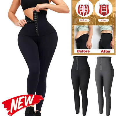 Corset Gym Leggings Women High Waist Slimming Tummy Control Shapewear Yoga Pants • £6.79