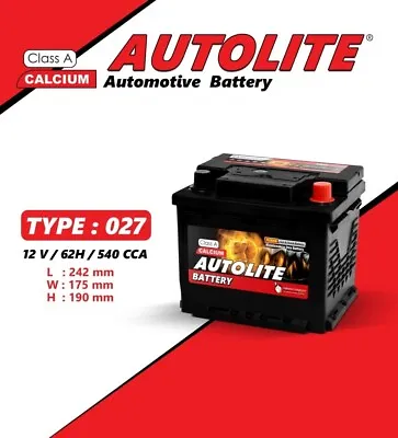 027 Car Battery 065 027 075 O.e.m.12v 62ah 540a Extra Heavy Duty Sealed Autolite • £50.90