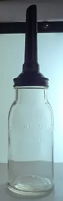 Jiffy Oiler Quart Glass Motor Oil Bottle Decatur Illinois • $165