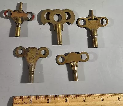 5 Vintage Assorted Brass Clock Keys • $5