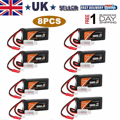 2S 7.4V 1000mAh SCX24 Batteries Lipo Battery 35C PH2.0 & JST Plug For WL Toys UK • £17.08