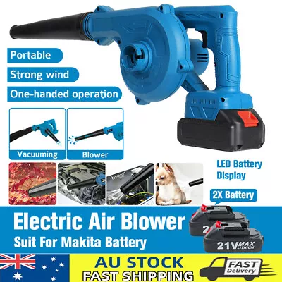 Electric Cordless Blower Vacuum Air Leaf Blowing Dust Clean Tool With 2 Battery • $51.99