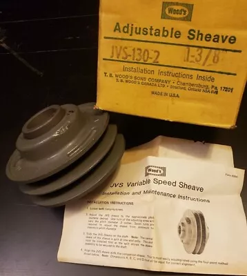 T.B. Woods JVS-130-2 1-3/8''Adjustable Variable Speed Sheave Pulley • $199