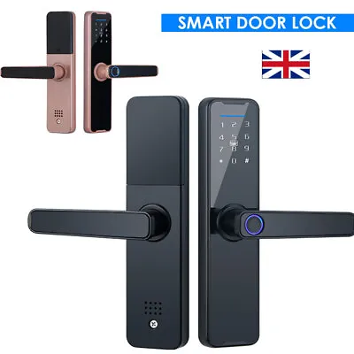 Digital Smart Door Lock Fingerprint APP Card Password Key Electronic Home Lock • £55.09