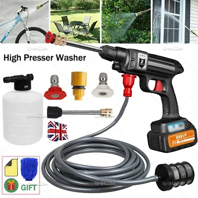 £39.99 • Buy Portable Cordless Car High Pressure Washer Jet Water Wash Cleaner Gun +1 Battery