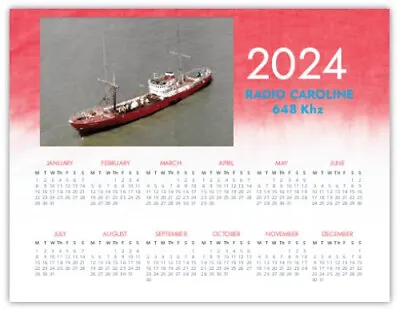 Radio Caroline 2024 Fridge Magnet Calendar • £3