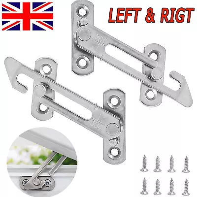 Window Restrictors Locks Hook Window Security Lock Child Restrictor Safety Catch • £3.95