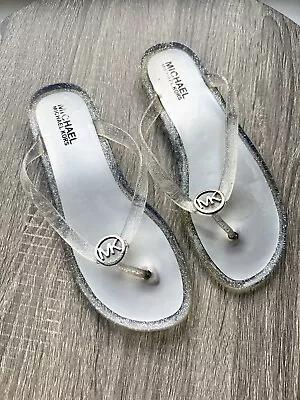Michael Kors Glitter Jelly Thong Sandals Youth 4/womens 6 • $24