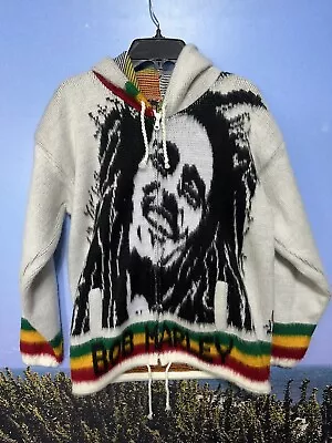Bob Marley Tejidos Ruminahui Alpaca Wool Hoodie Rasta Sweater Jacket • $35