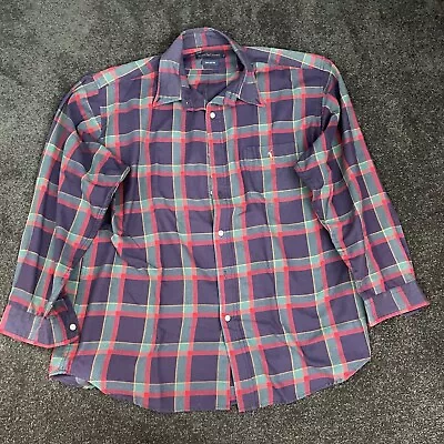 Ralph Lauren Vintage Navy Red Plaid Shirt Size XL • $45