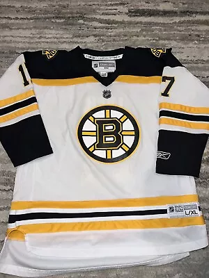 Reebok NHL Boston Bruins Hockey Jersey Milan Lucic #17 White Youth Size L / XL • $35
