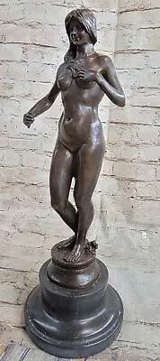 Art Nouveau Statue Lady Siren Nude Bronze Venus Sculpture Eve Brown Italian Art • $184.50
