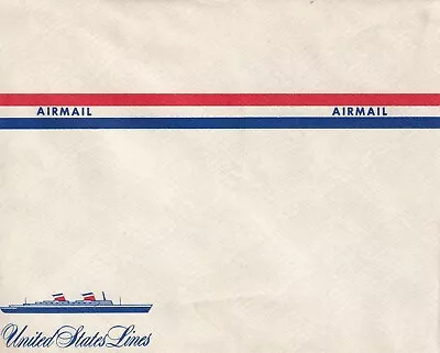 Original SS United States Unused Air Mail Envelope Ocean Liner Memorabilia • $3.96