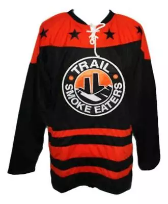 Any Name Number Trail Smoke Eaters Retro Custom Hockey Jersey Black • $49.99