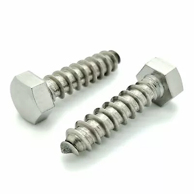 20 Qty 3/8  X 1-1/2  304 Stainless Steel Hex Lag Bolt Screws (BCP1152) • $16.95