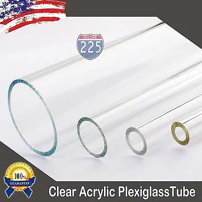 3/8  1/2  3/4  1 3/8  Diameter 24  Long Clear Acrylic Plexiglass Lucite Tube LOT • $159.50