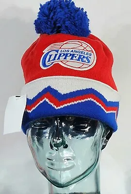 Mitchell And Ness Los Angeles Clippers Cuff Pom Beanie - Red White & Blue • $19.99