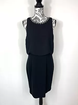 $49.95 • Buy Forever New Dress Abbie Scallop Overlay Black Career Lined Midi Size 14 BNWT