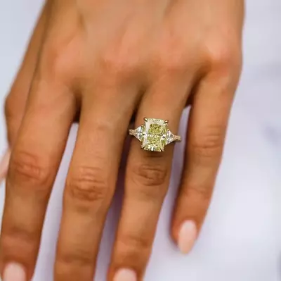 18k Gold Yellow Sapphire Engagement Art Deco Bridal Engagement Wedding Gift Ring • $1899.99