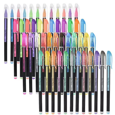 48pcs Colours Set Gel Pens Art Books Markers Glitter Neon Metallic Art Pens NEW • £10.99