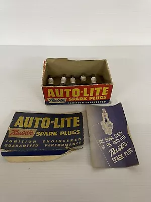 Vintage Auto-Lite Resistor Spark Plug Box With 5 ARL-5 Plugs • $14.95