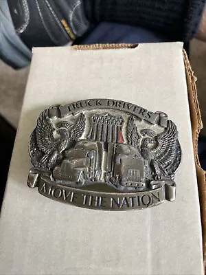 Vintage Truck Drivers Move The Nation Belt Buckle Made USA Transportation 1987 • $126.50