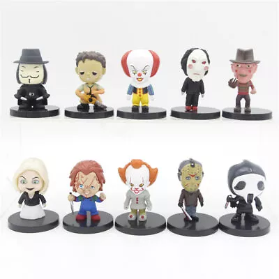 10x Horror Movie Mini Figures Toys Set Halloween Desktop Minifigures Ornaments • £11.39