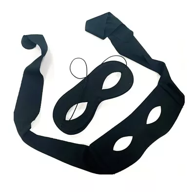 Black Eye Mask Halloween Robber Superhero Masquerade Ball Costume Fancy Dress • £2.99