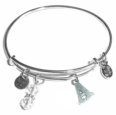 Initial Alphabet Charm Expandable Bangle Bracelet Comes In A Gift Box! • $9.99