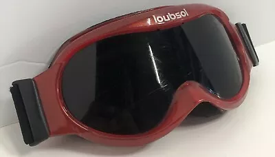 VTG 80s Loubsol Ski/Snowboard Goggles Red Size Small. Branded Elastic Head Band. • $64.99