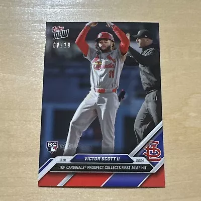 2024 MLB Topps NOW 26 VICTOR SCOTT II ST. LOUIS CARDINALS ROOKIE RC RED 6/10 • $128.88