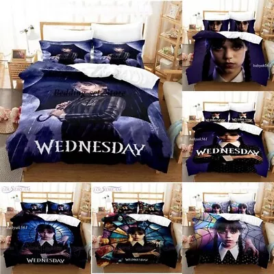 $52.99 • Buy Wednesday Addams Doona Duvet Cover Set Single Double Queen / Flannel Blanket