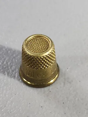 Vintage Collectible Thimble - EZ #11 Brass Gold-Tone Metal Sewing Thimble • $17.99