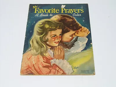 Vintage  My Favorite Prayers  11x14 Coloring Book Some Nice Coloring Inside • $6.99