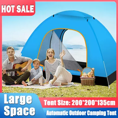 Automatic Instant Pop Up 4-5 Man Camping Tent Waterproof Family Hiking Tent Blue • $38.99